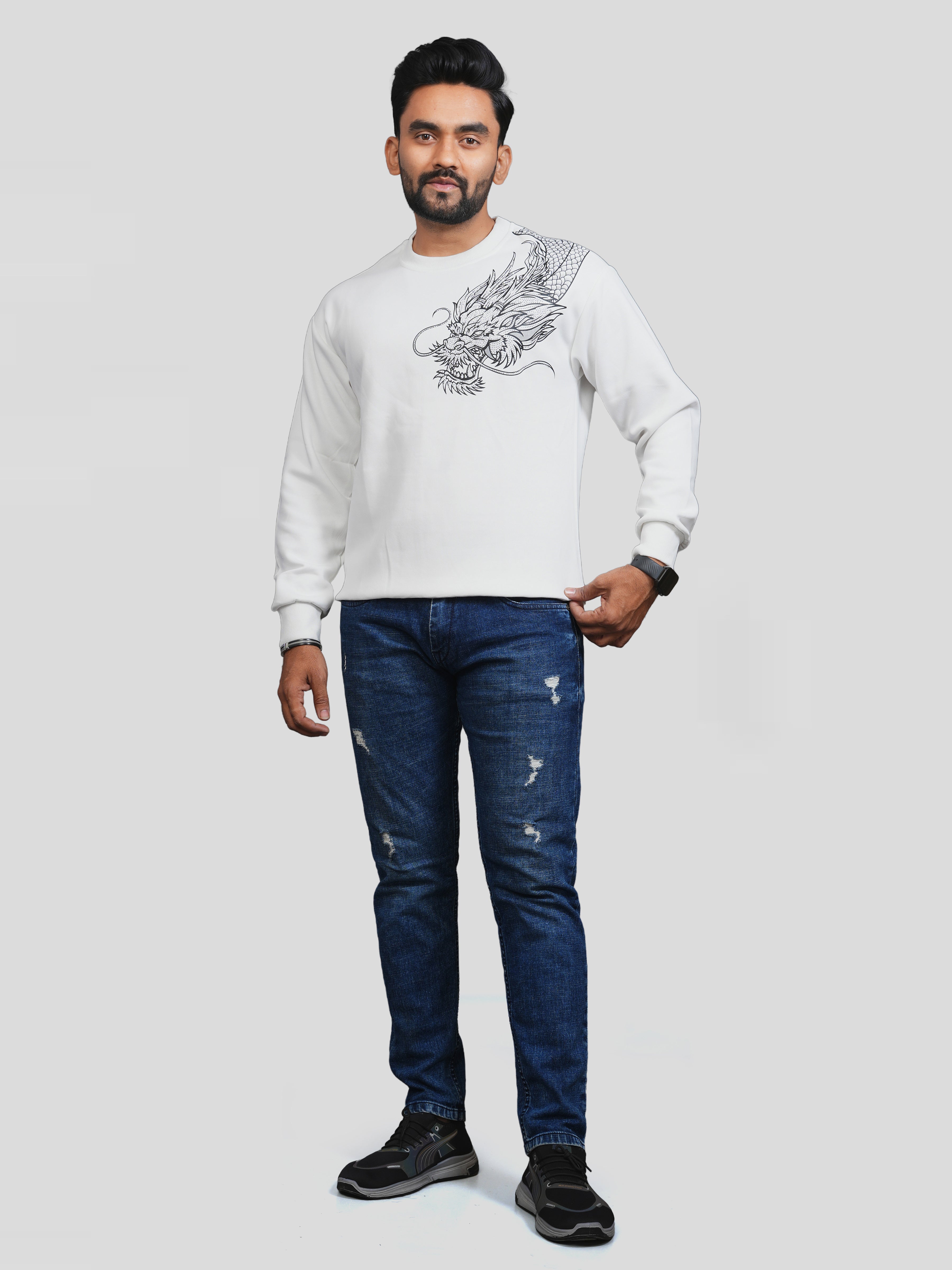 Siroski Dragon White Ptinted Tees