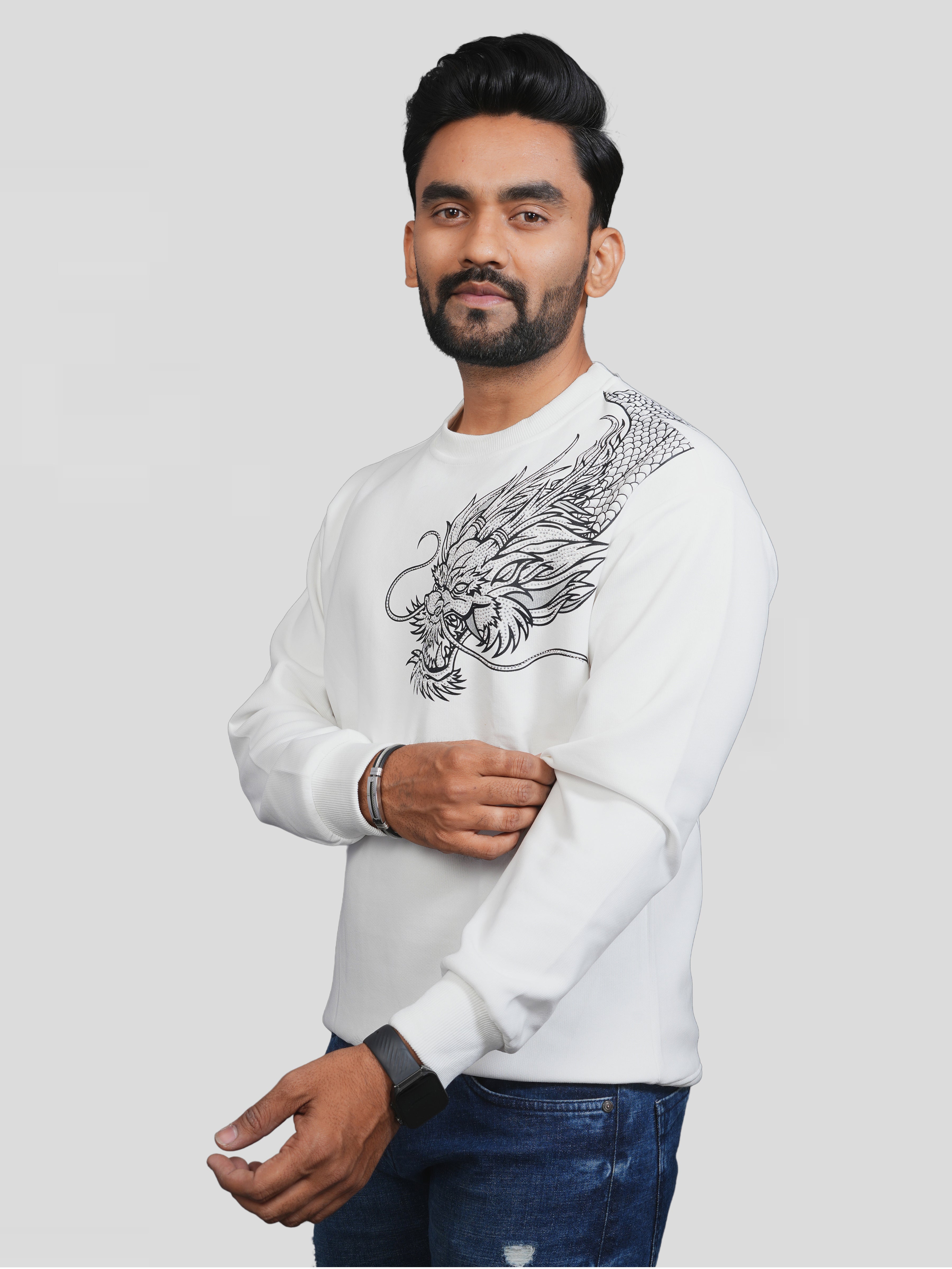 Siroski Dragon White Ptinted Tees