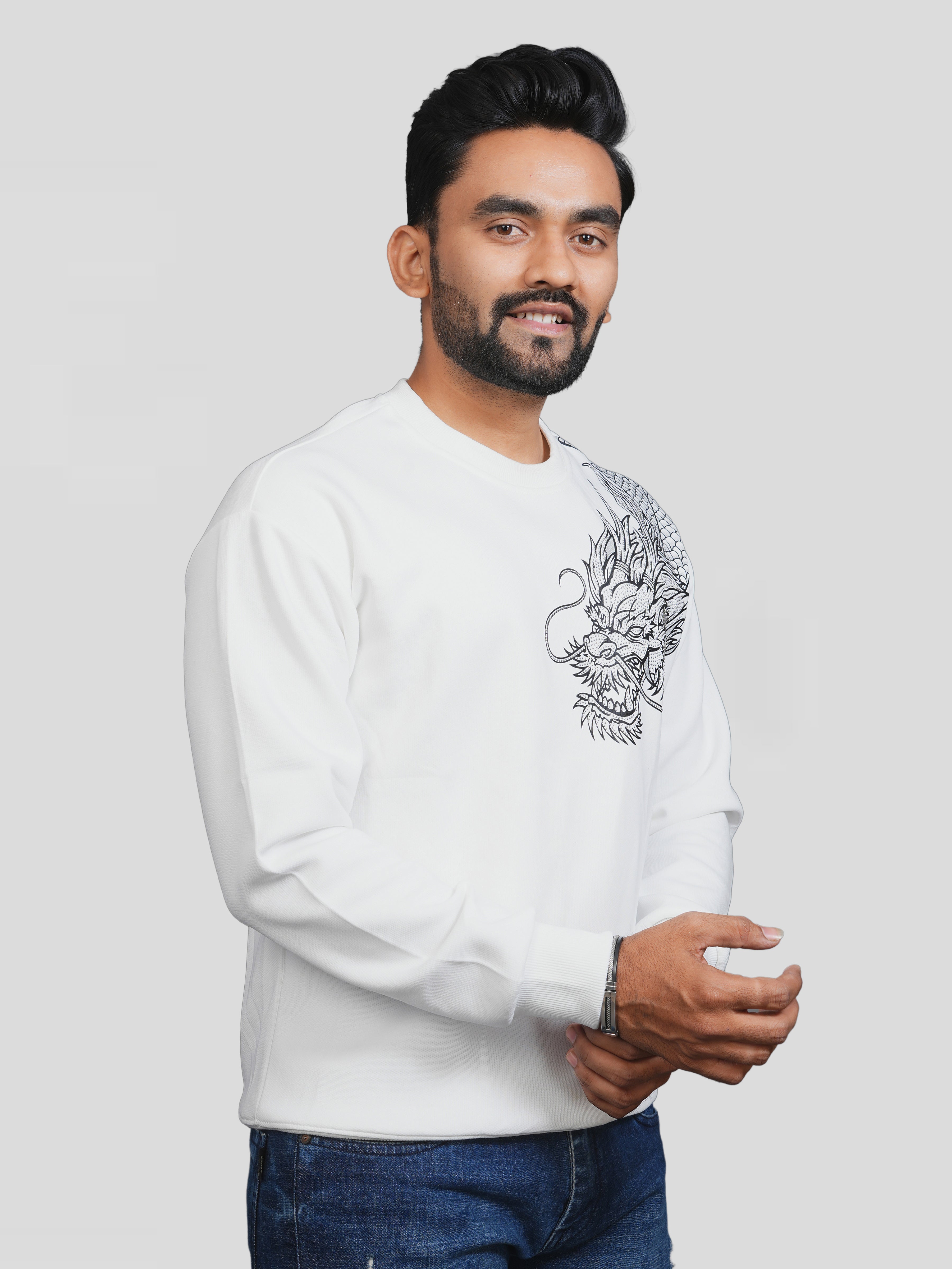 Siroski Dragon White Ptinted Tees