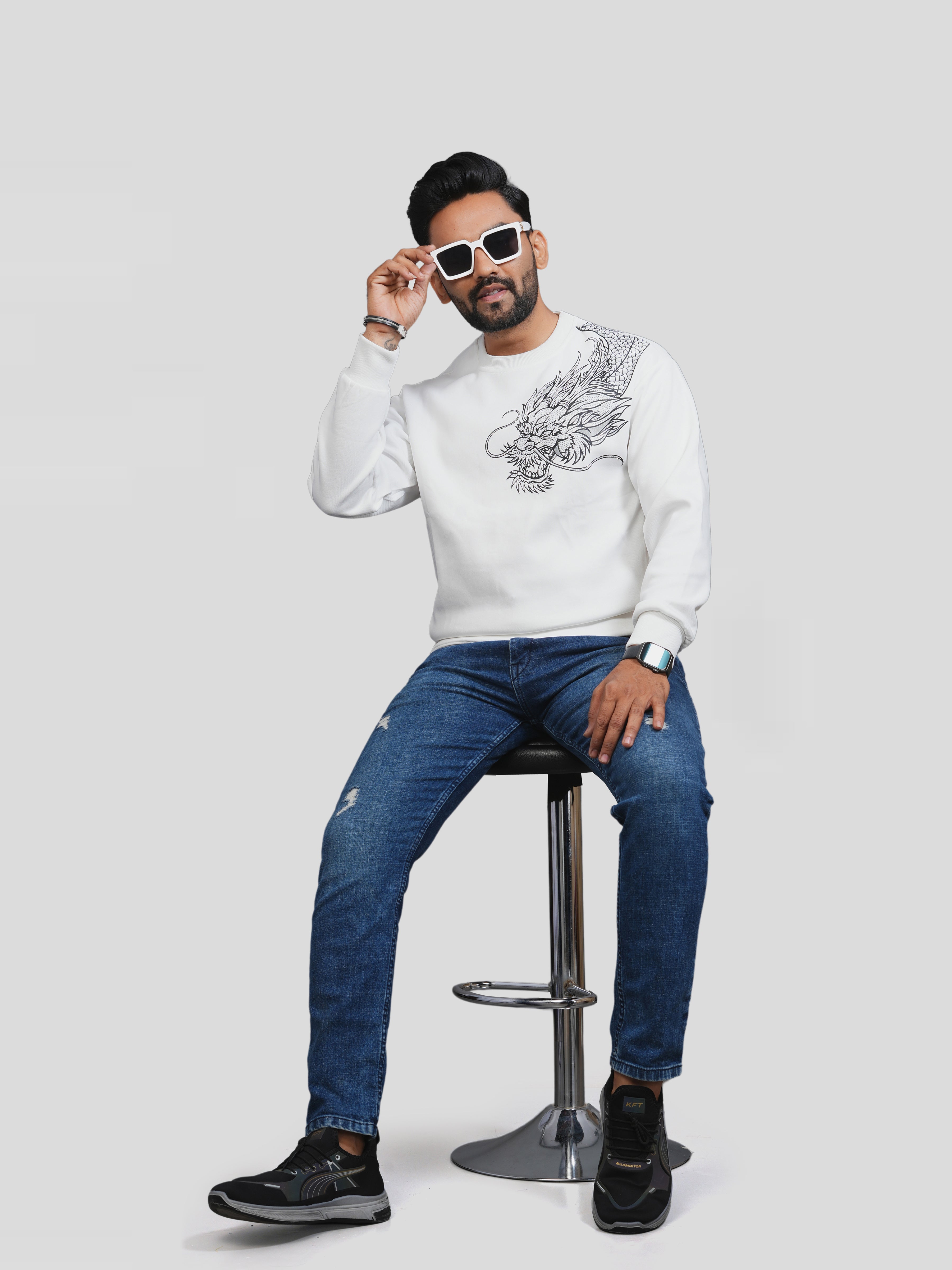 Siroski Dragon White Ptinted Tees