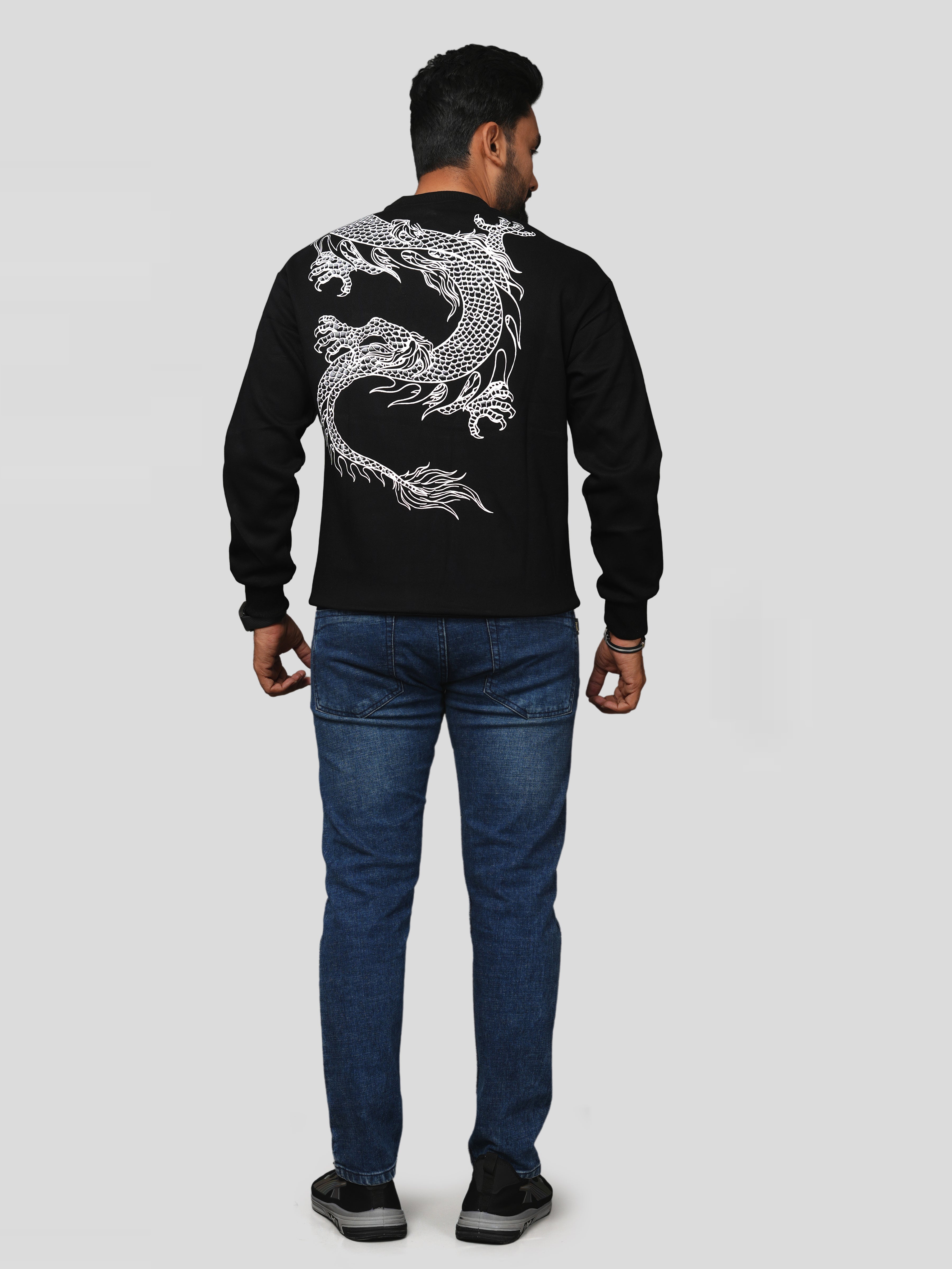 Siroski Dragon print Black T-shirt