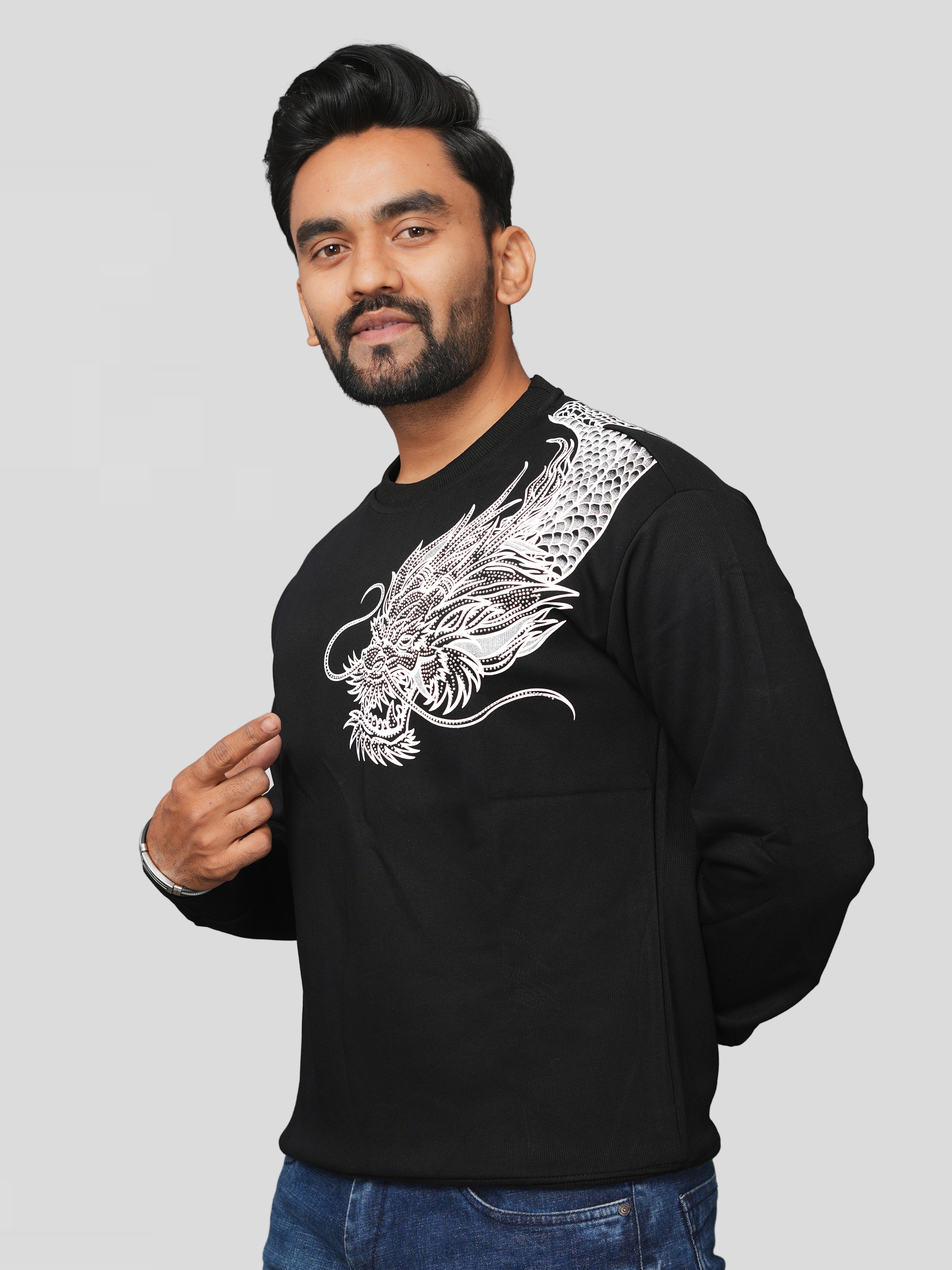 Siroski Dragon print Black T-shirt