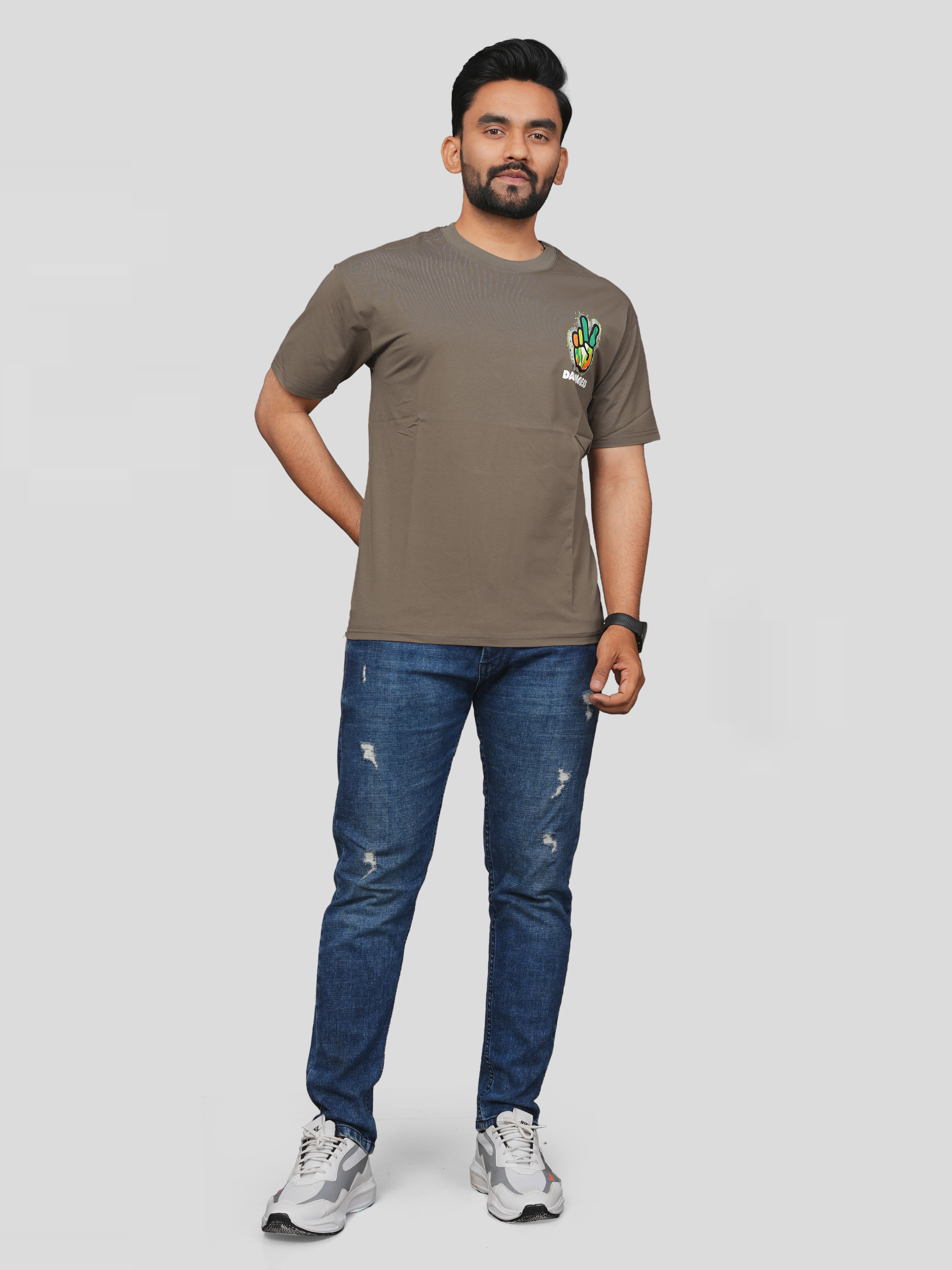 Danmoess Tan Slim Fit T-shirt