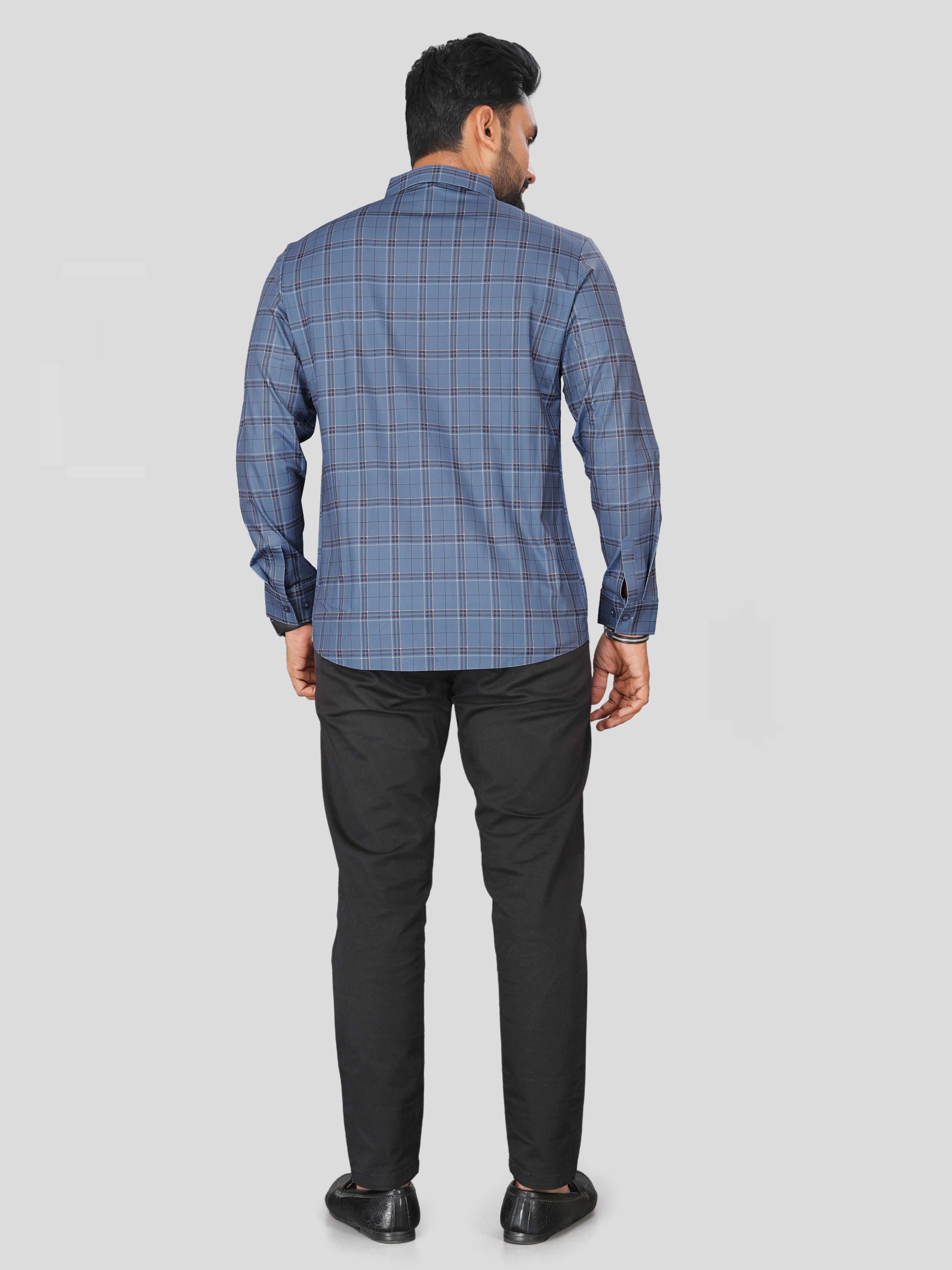 Blue Checks Regular Fit Shirt